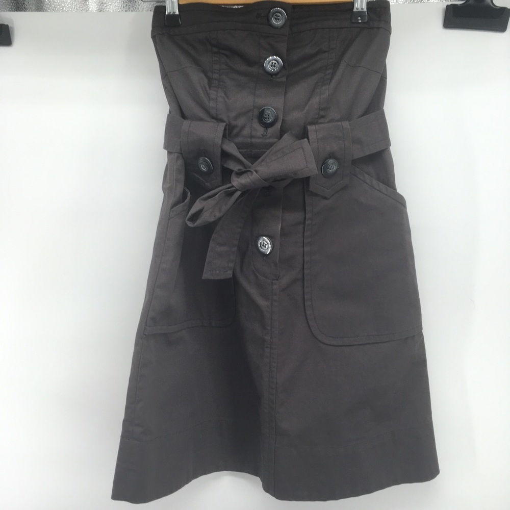 Orla Kiely | Charcoal Grey Strapless Dress Size 1